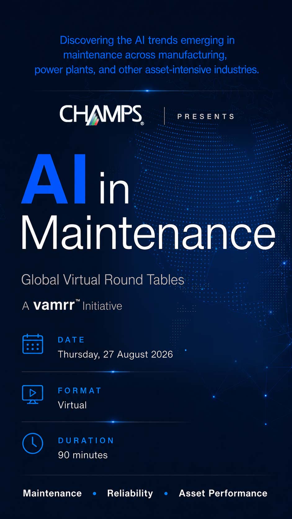 AI in Maintenance - Global Virtual Round Tables, a VAMRR initiative presented by CHAMPS